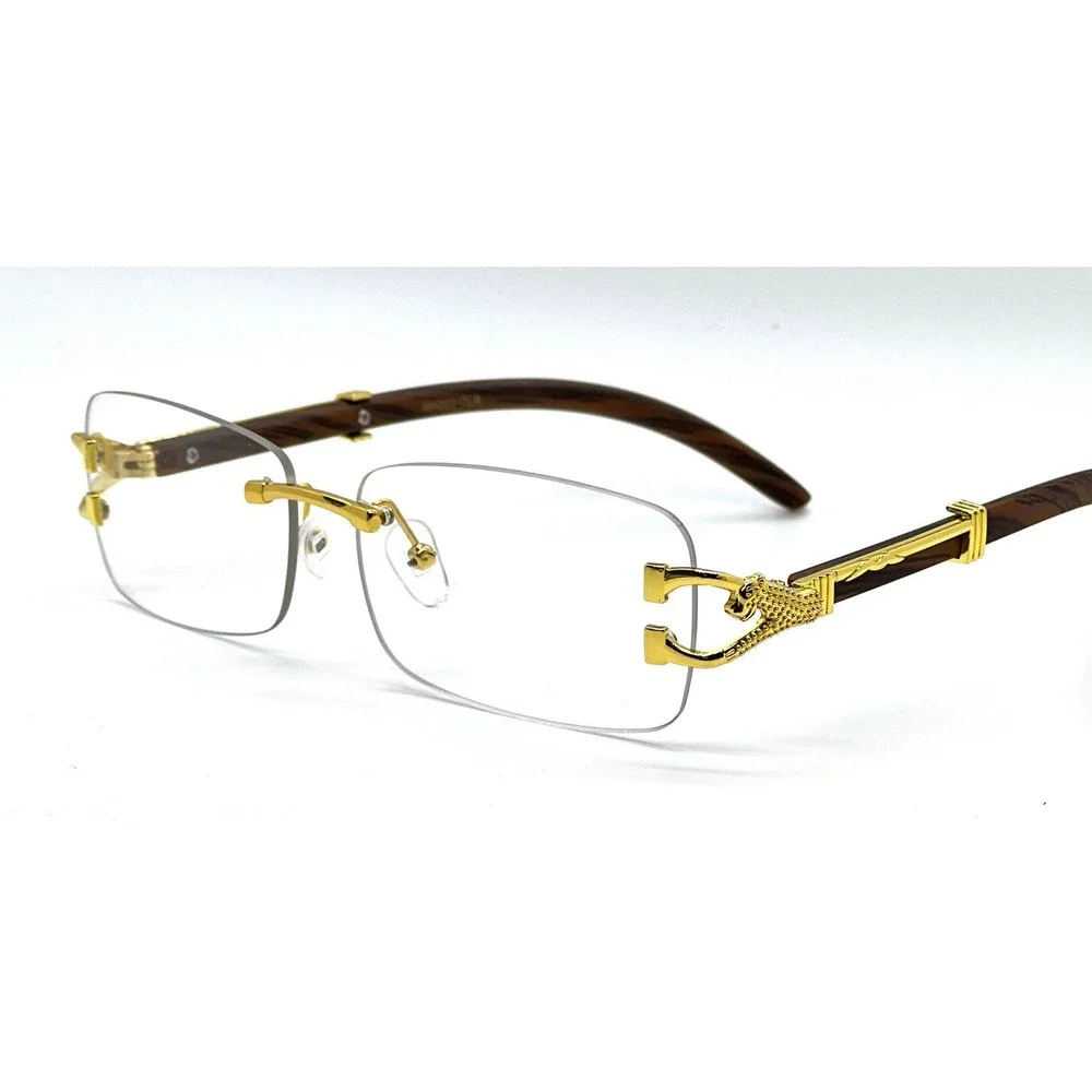 Men's Vintage Retro Rectangle Gold Clear Lens Fashion‎ Hip Hop Glasses Hip Hop